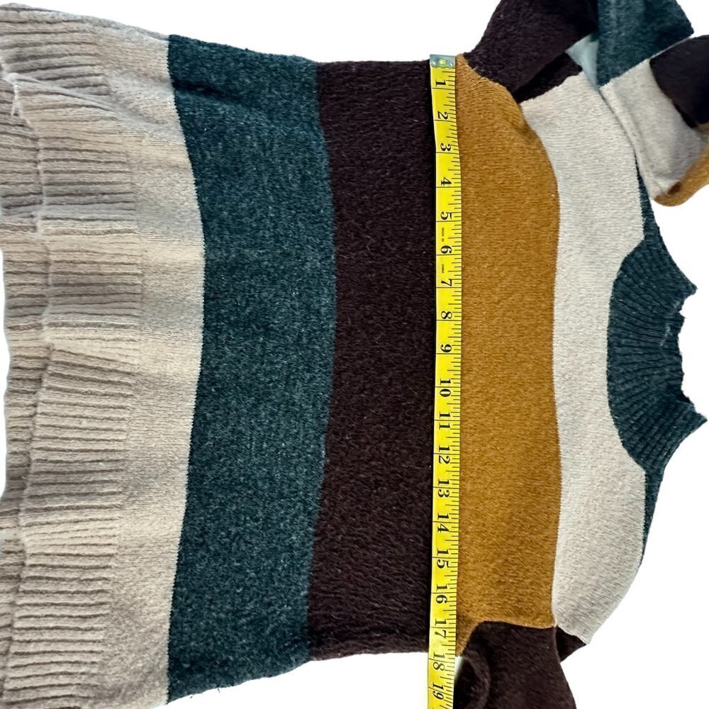 Express Retro Color Block Striped Long Sleeve Mock Turtleneck Sweater (S) - Picture 8 of 11